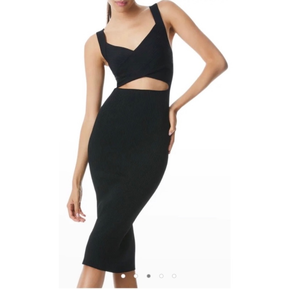 Alice + Olivia Lidia Twist Front Cut Out Dress
